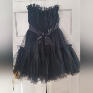 Black Strapless Tulle Corset Mini